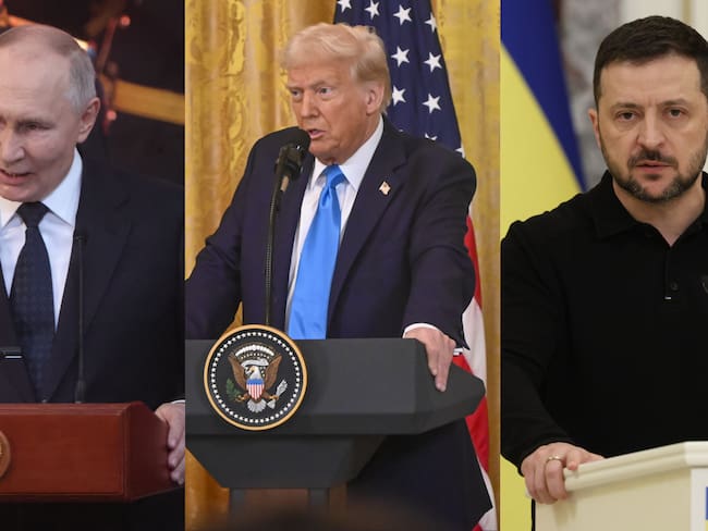 Vladimir Putin, Donald Trump y Volodímir Zelenski